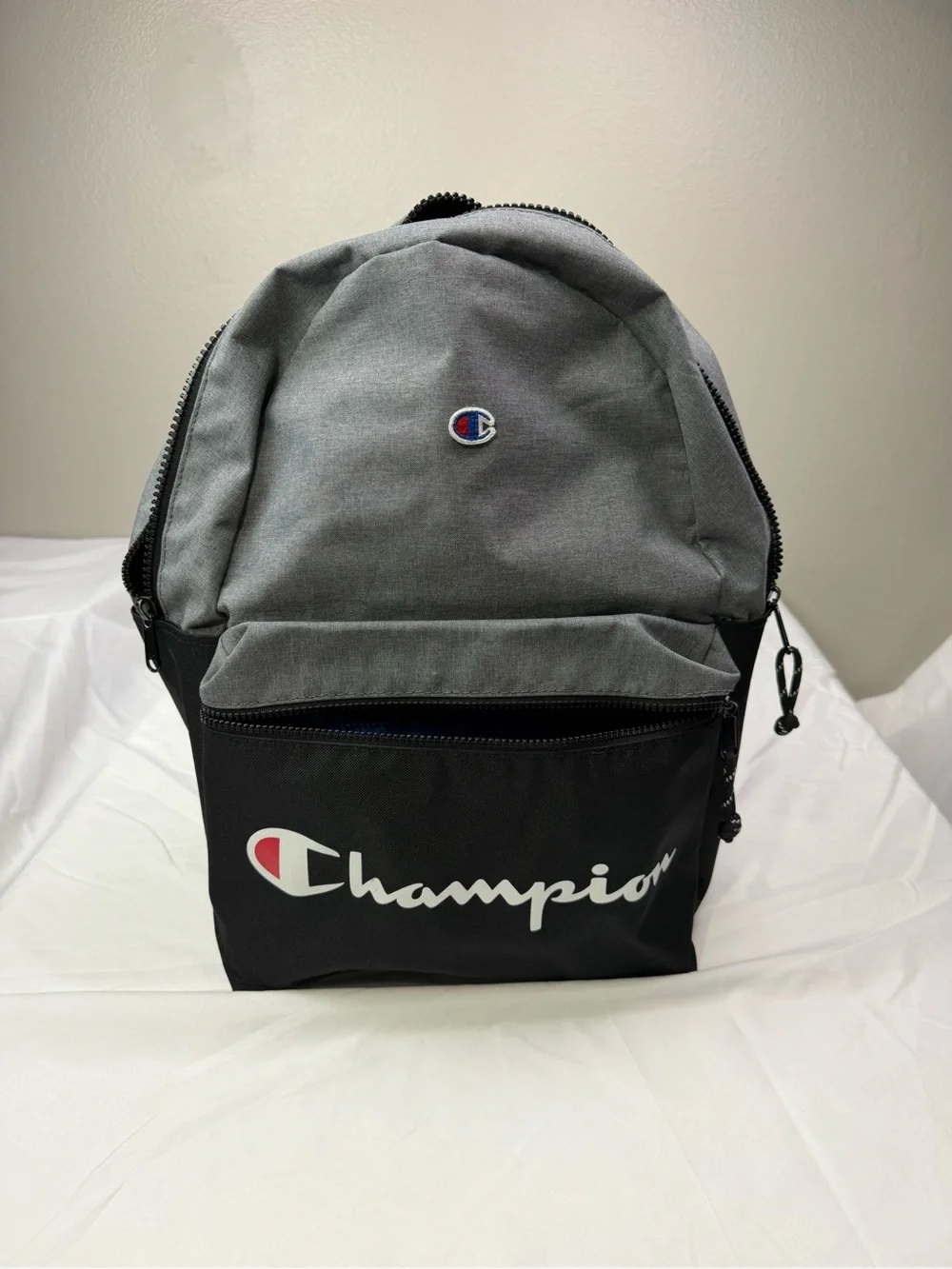 Champion Grey and Black Mini Backpack with Logo